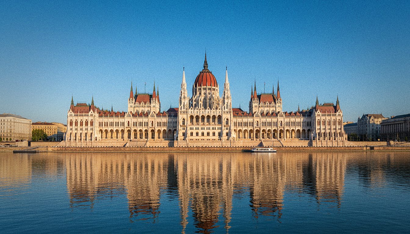 Palazzo del Parlamento di Budapest visto dal Danubio