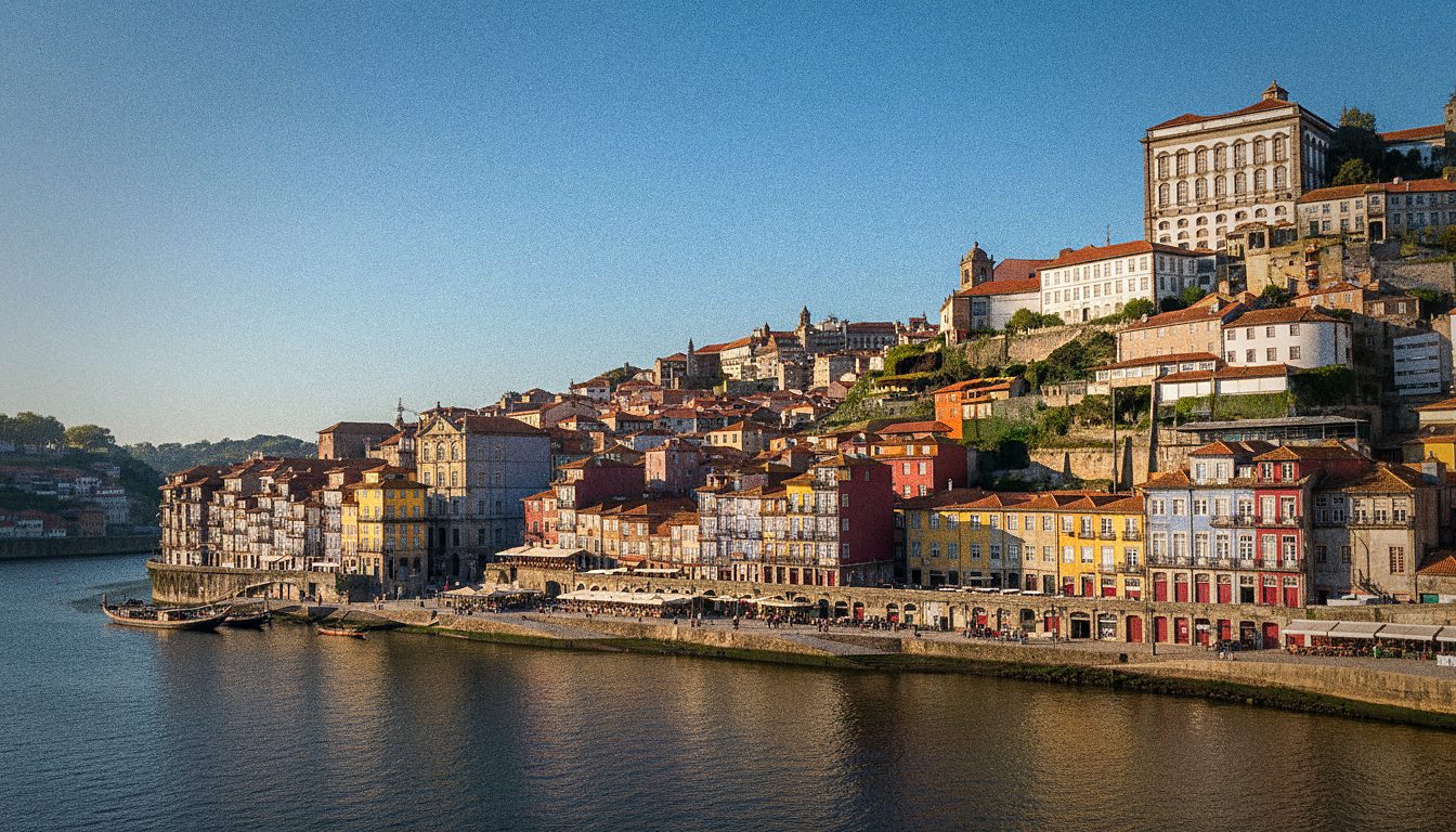 Case colorate del centro storico di Porto lungo il fiume Douro